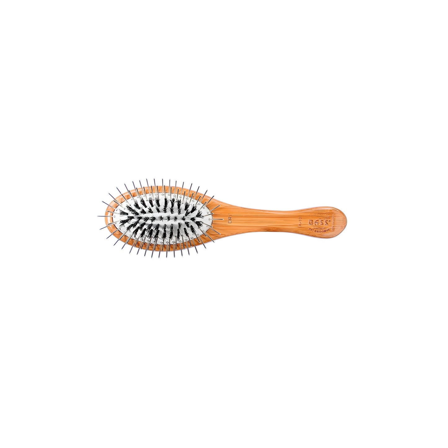 Bass Brushes Hybrid Groomer Shine & Condition Pet Brush | Natural Bristle + Alloy Pin | Pure Bamboo Handle | Medium Paddle