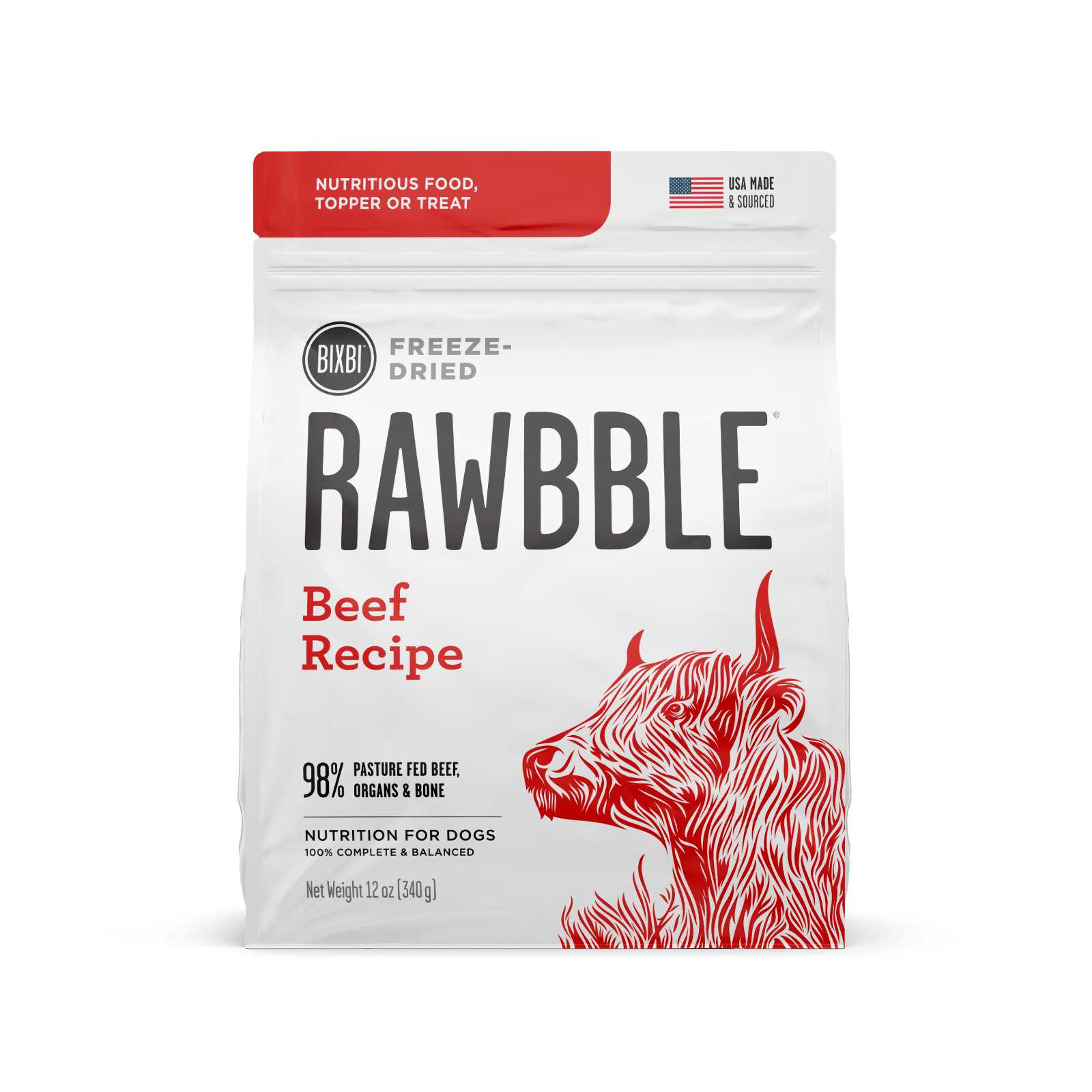 Bixbi Rawbble® Freeze-Dried Dog Food | Beef Recipe
