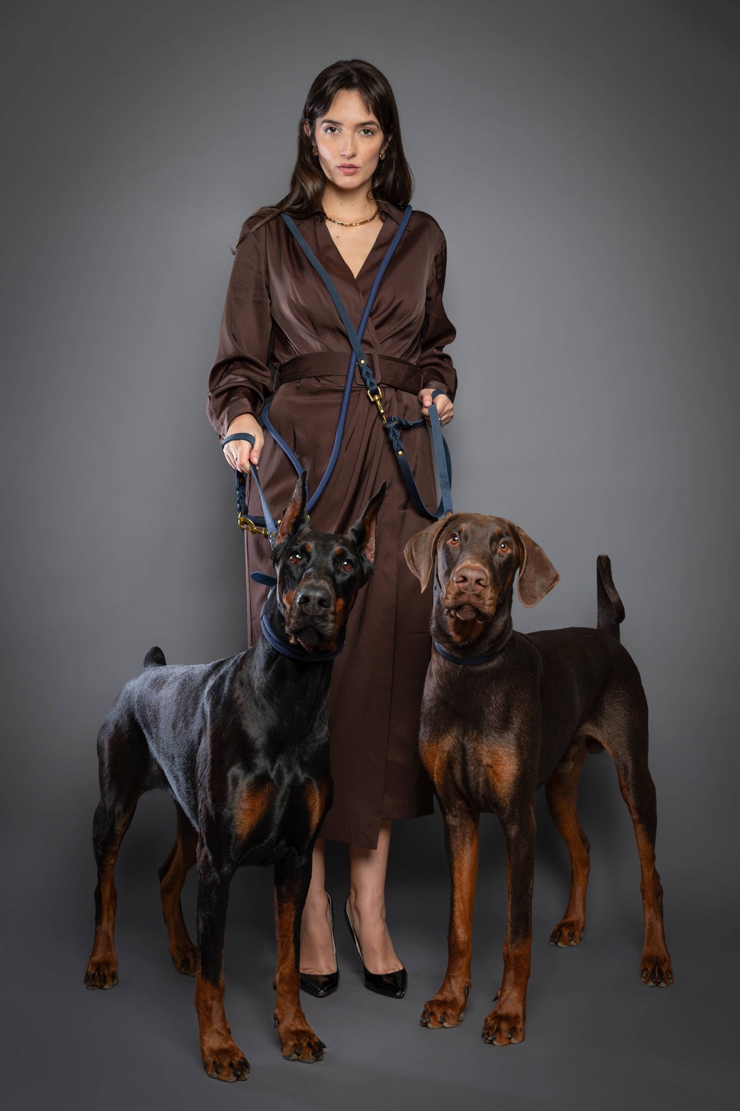 6-in-1 Oil-Waxed Leather and Paracord Dog Leash