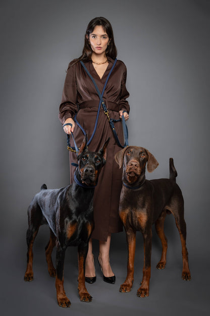 6-in-1 Oil-Waxed Leather and Paracord Dog Leash
