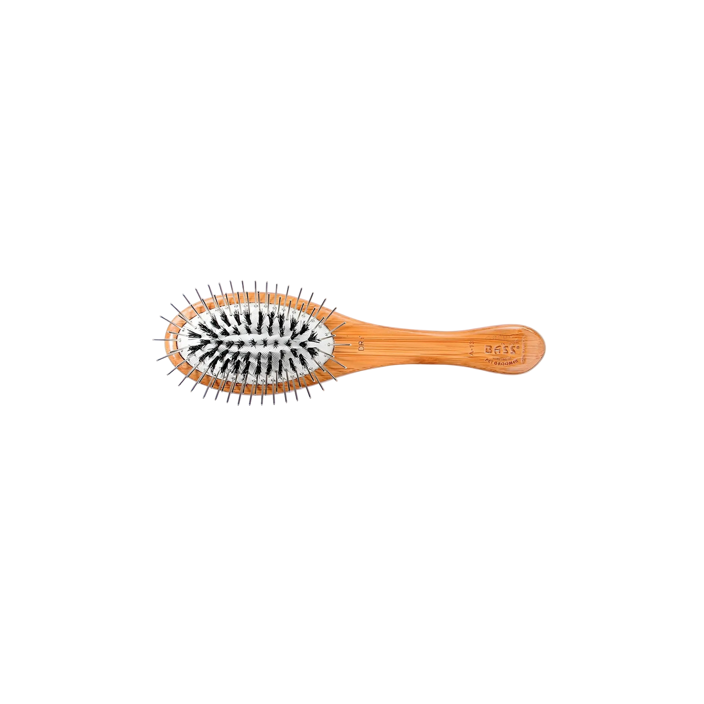 Bass Brushes Hybrid Groomer Shine & Condition Pet Brush | Natural Bristle + Alloy Pin | Pure Bamboo Handle | Medium Paddle