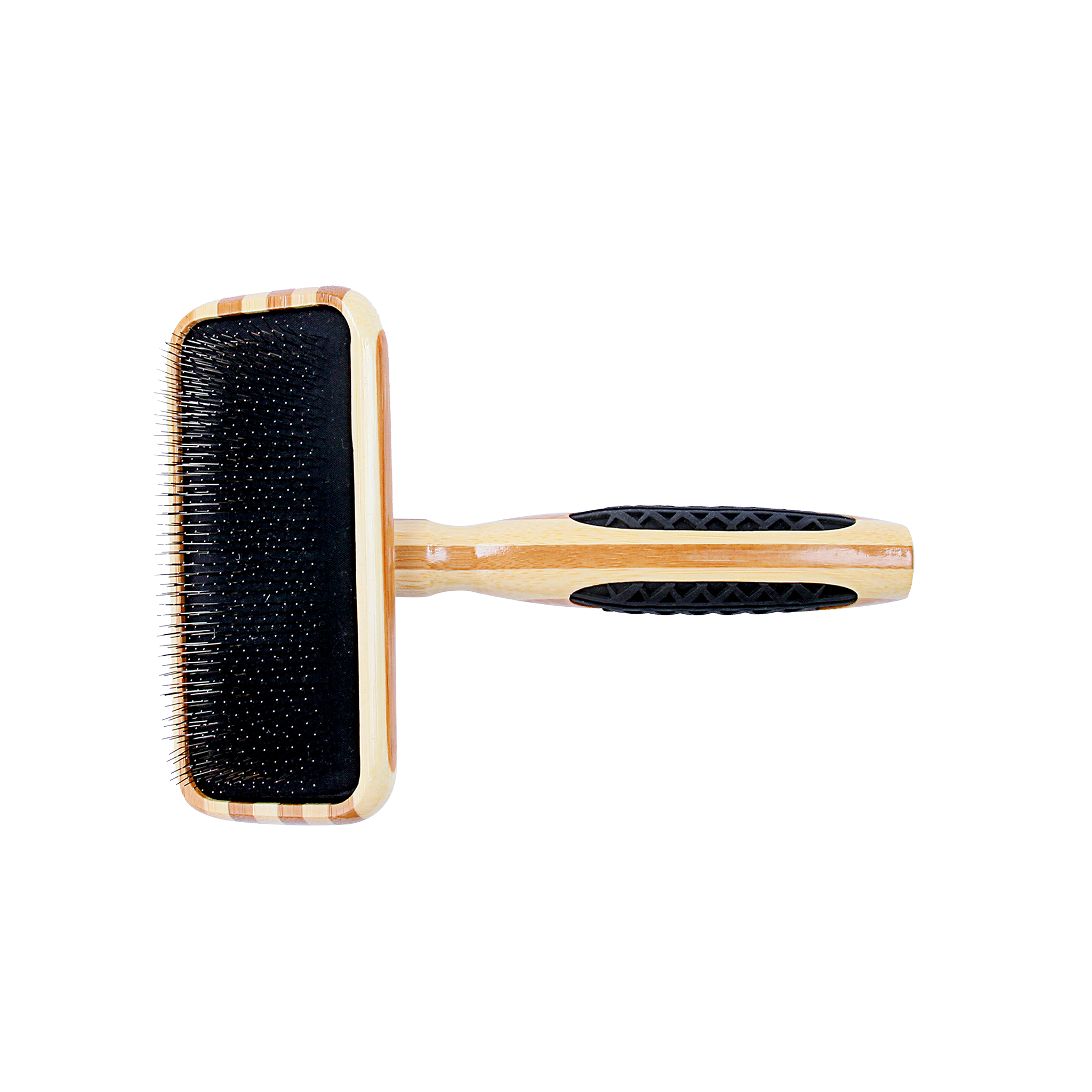 Bass Brushes Dog De-Matting Brush | 100% Premium Alloy Pin SOFT | Pure Bamboo Handle | Large Slicker