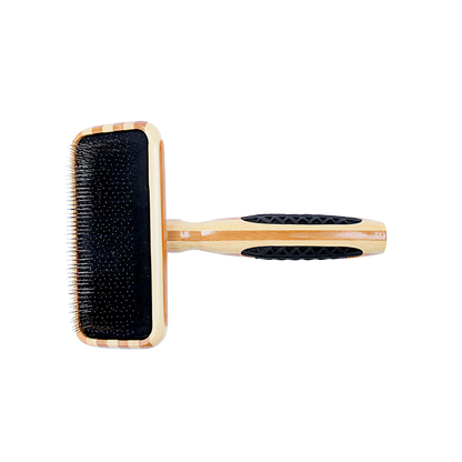 Bass Brushes Dog De-Matting Brush | 100% Premium Alloy Pin SOFT | Pure Bamboo Handle | Large Slicker