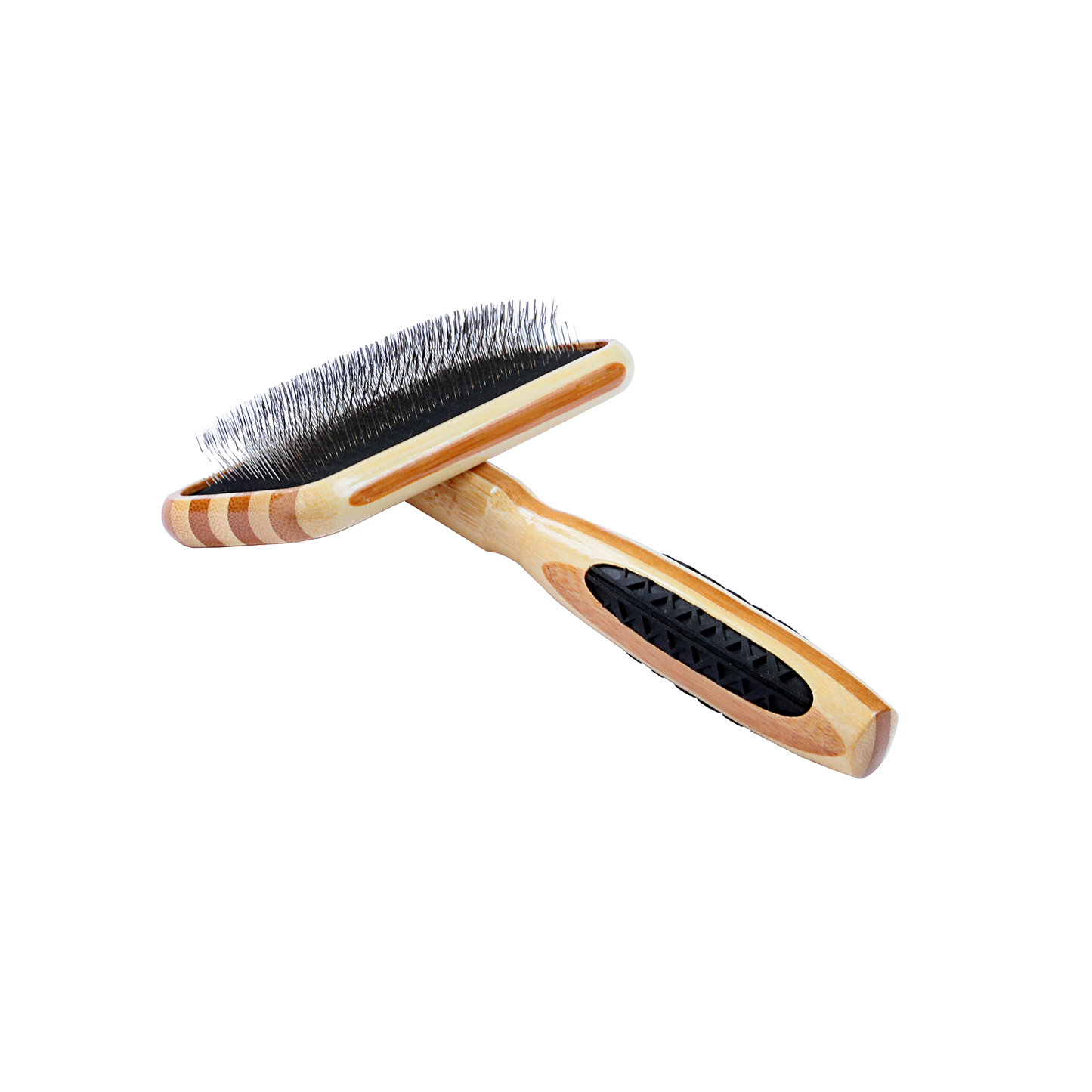 Bass Brushes Dog De-Matting Brush | 100% Premium Alloy Pin SOFT | Pure Bamboo Handle | Large Slicker