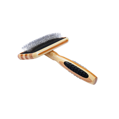 Bass Brushes Dog De-Matting Brush | 100% Premium Alloy Pin SOFT | Pure Bamboo Handle | Large Slicker