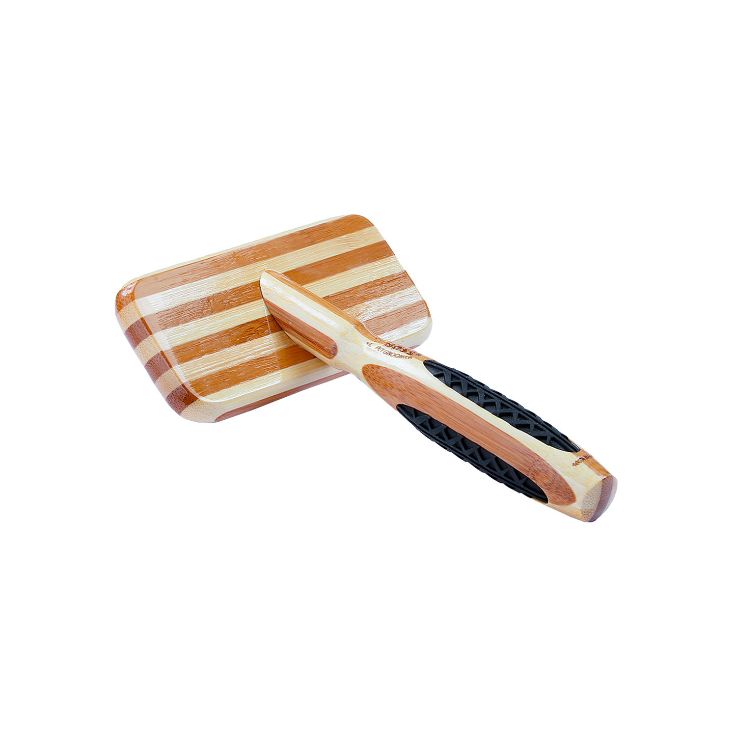 Bass Brushes Dog De-Matting Brush | 100% Premium Alloy Pin SOFT | Pure Bamboo Handle | Large Slicker
