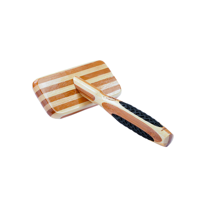 Bass Brushes Dog De-Matting Brush | 100% Premium Alloy Pin SOFT | Pure Bamboo Handle | Large Slicker