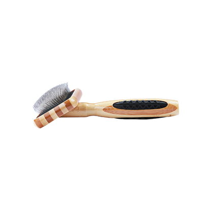 Bass Brushes Dog De-Matting Brush | 100% Premium Alloy Pin SOFT | Pure Bamboo Handle | Large Slicker