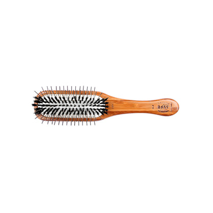Bass Brushes Hybrid Groomer Shine & Condition Pet Brush | Natural Bristle + Alloy Pin | Pure Bamboo Handle | Medium Paddle