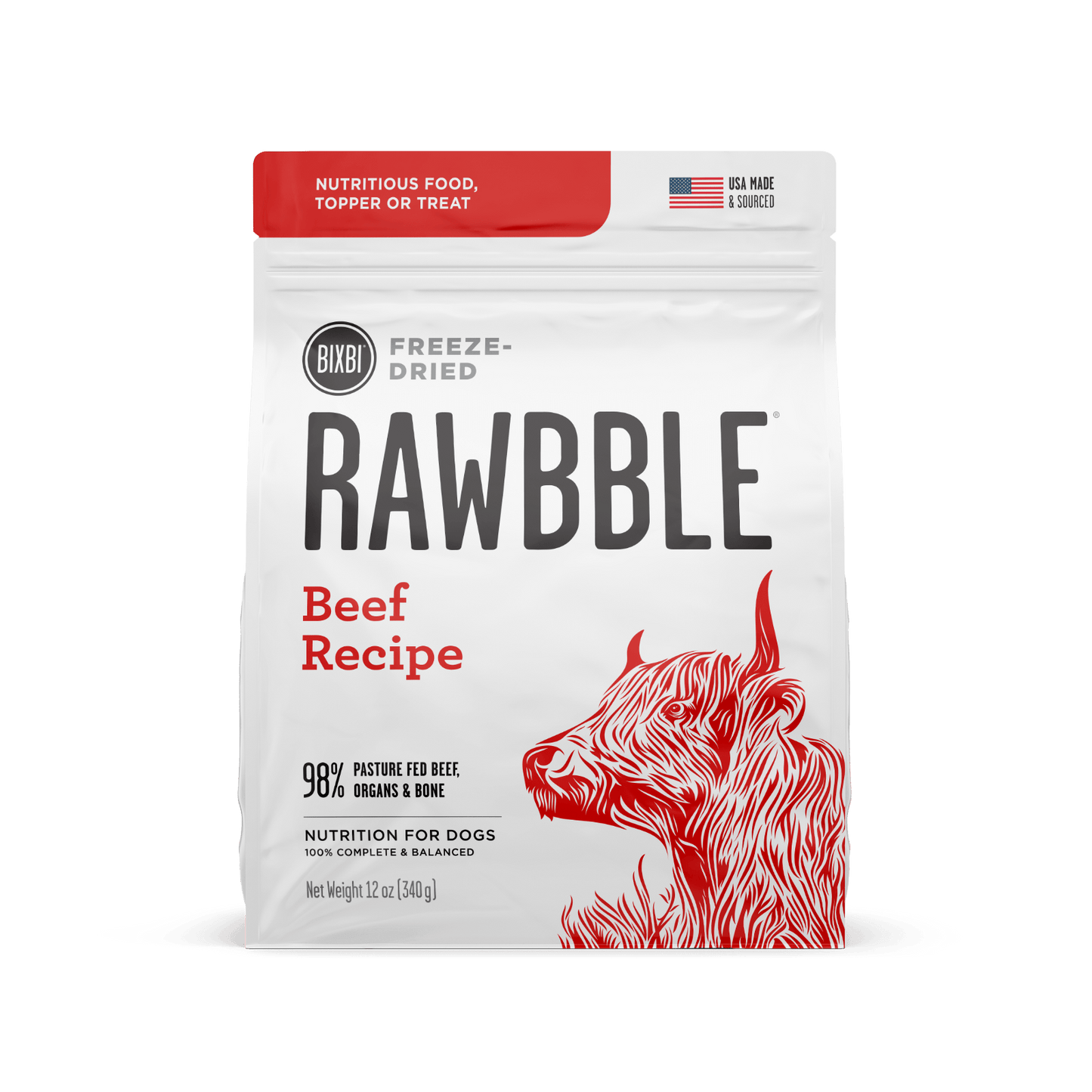 Bixbi Rawbble Freeze-Dried Dog Food | Beef Recipe