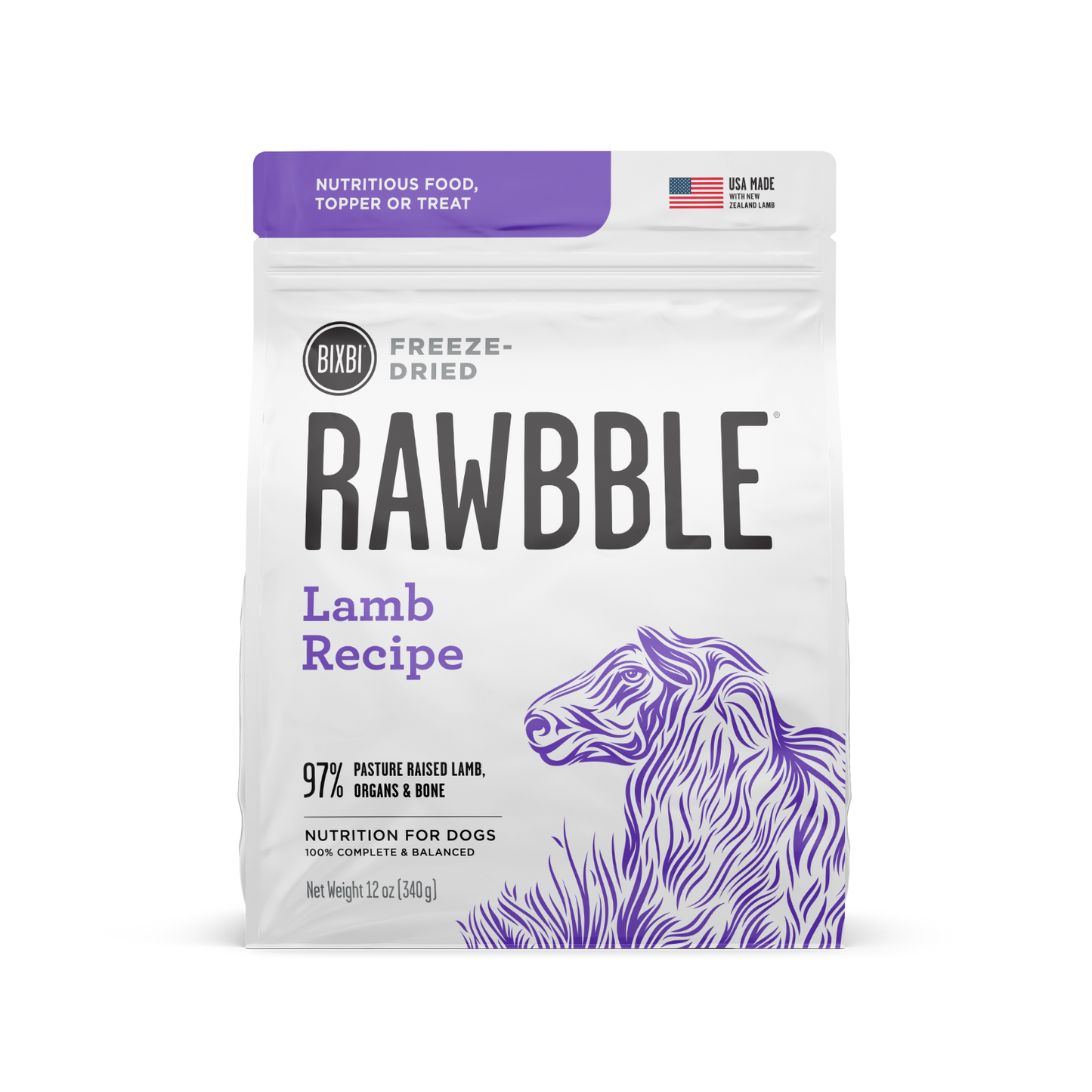 Bixbi Rawbble Freeze-Dried Dog Food | Lamb Recipe