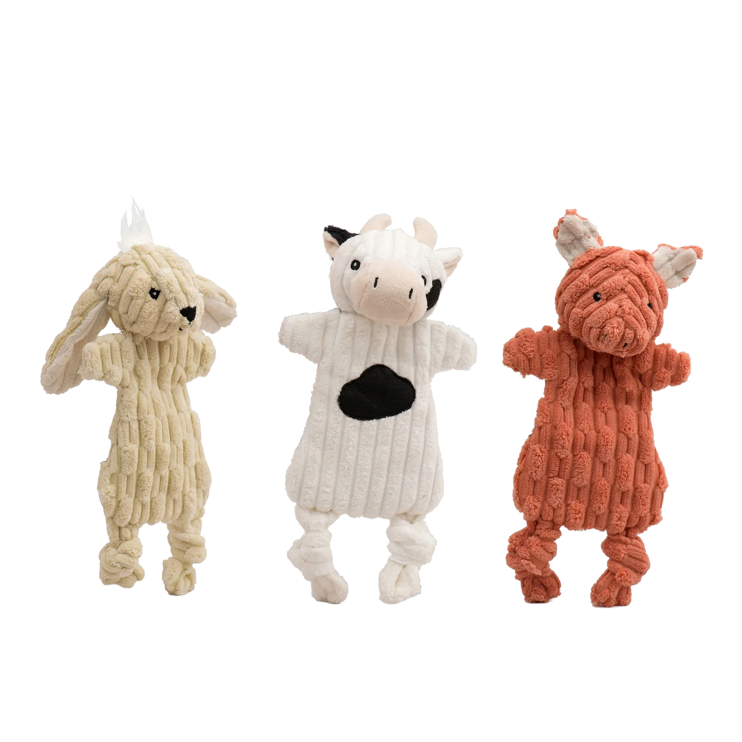 Barnyard HuggleFlatties™ Assorted Durable Plush Dog Toys (3pk)
