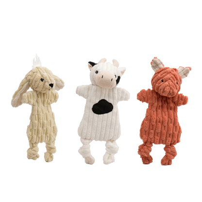 Barnyard HuggleFlatties™ Assorted Durable Plush Dog Toys (3pk)