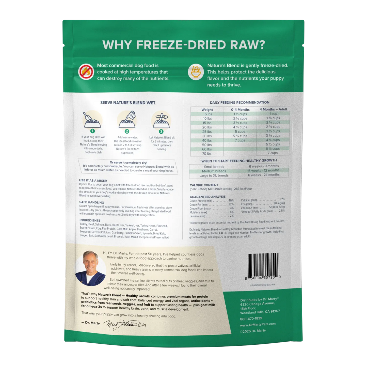 Dr. Marty Nature's Blend Healthy Growth Puppy Freeze-Dried Dog Food