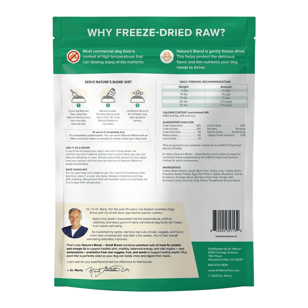 Dr. Marty Nature's Blend Small Breed Freeze-Dried Dog Food