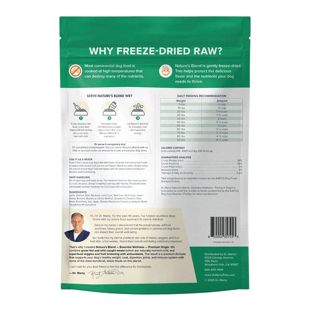 Dr. Marty Nature's Blend Premium Origin Freeze-Dried Dog Food