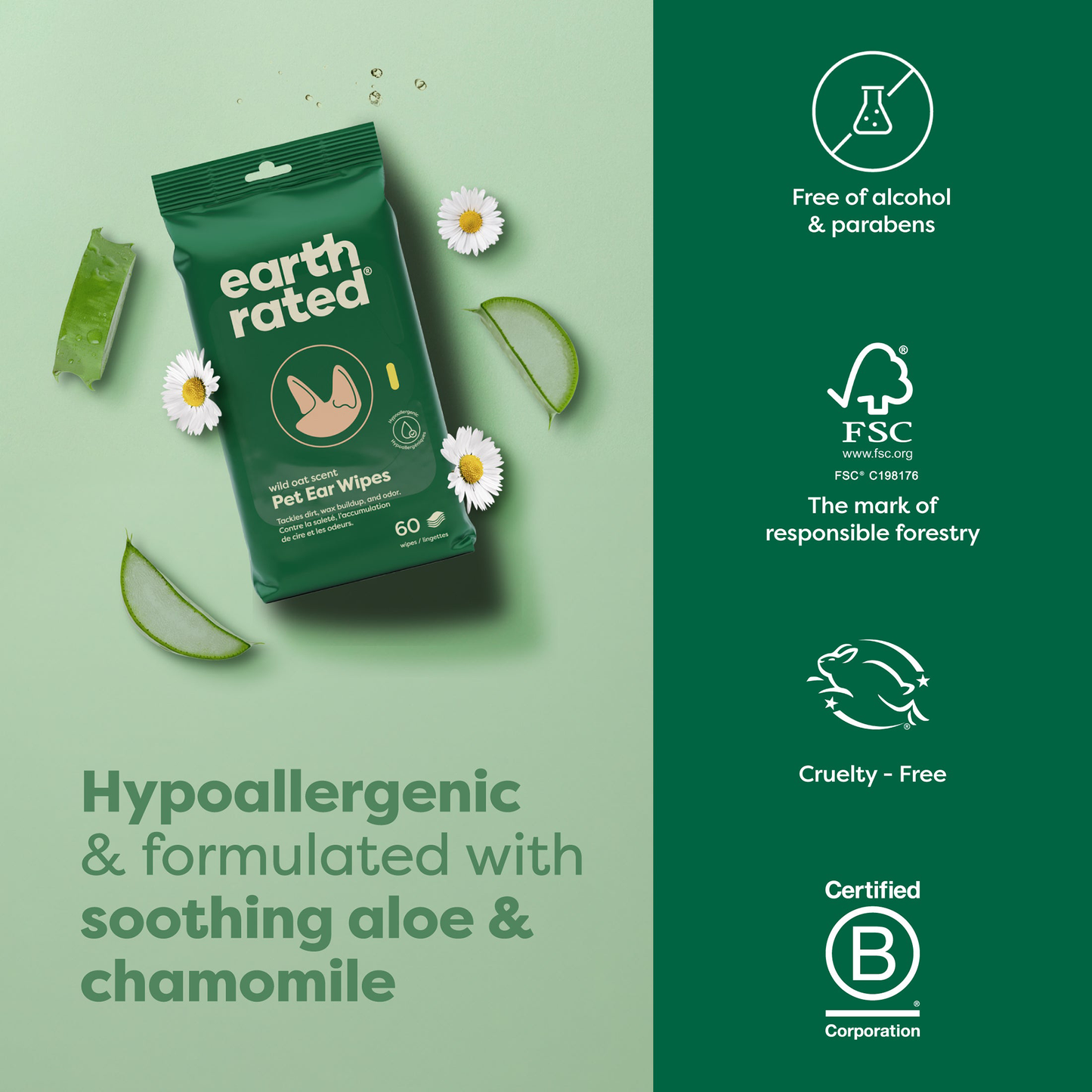 earth-rated® Ear Wipes