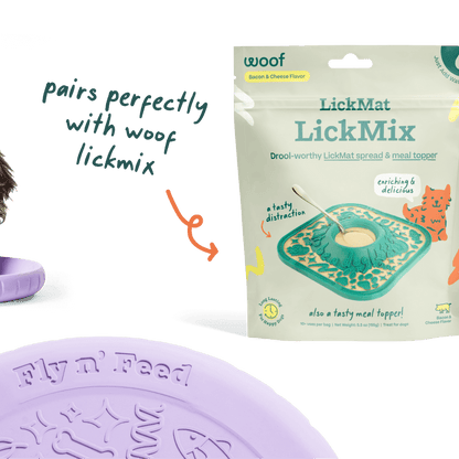 Woof Fly N Feed | Flying Disc & Lick Mat | Lavender