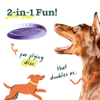 Woof Fly N Feed | Flying Disc & Lick Mat | Lavender