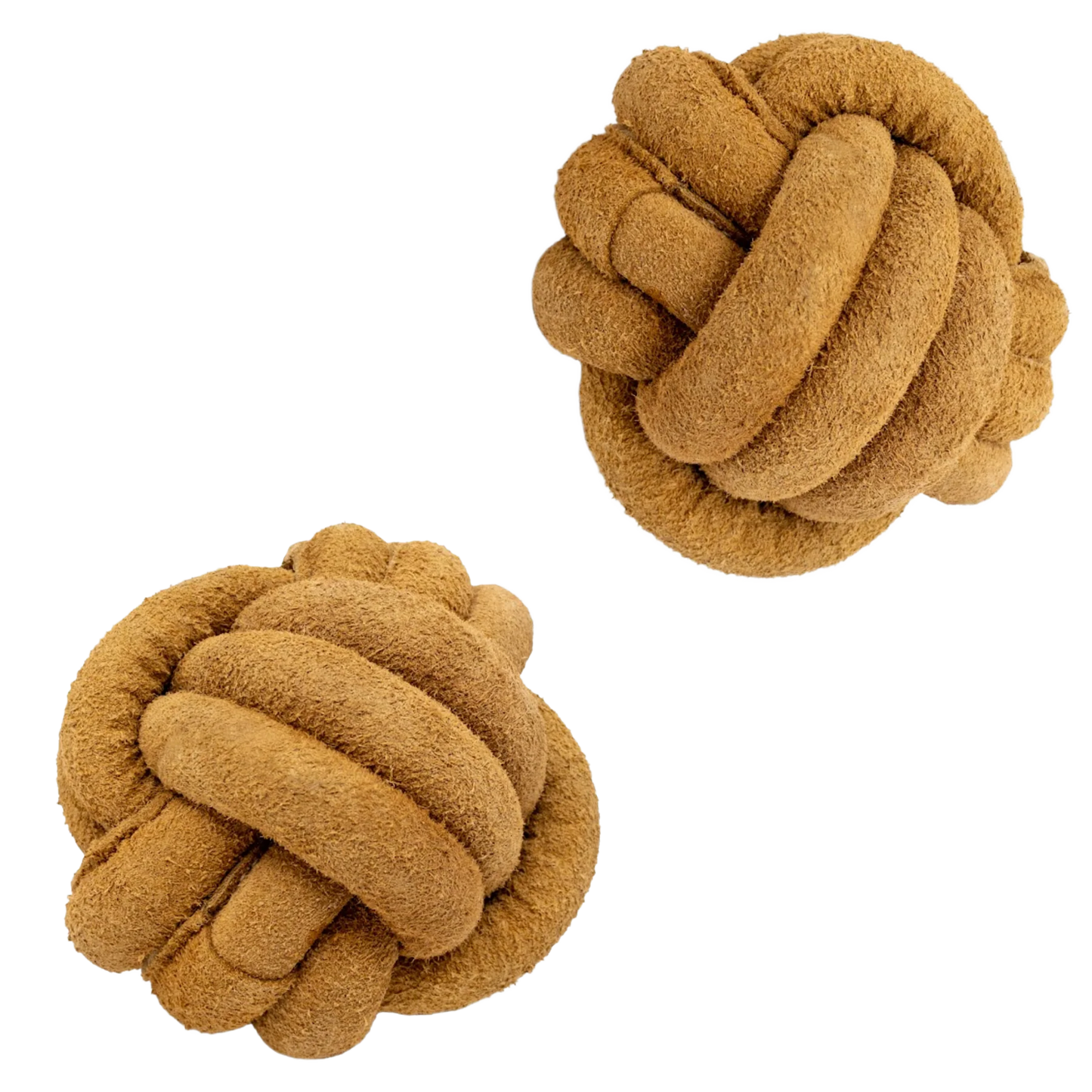 Huggle-Hide® Natural Leather Ball Dog Toy