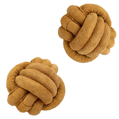Huggle-Hide® Natural Leather Ball Dog Toy