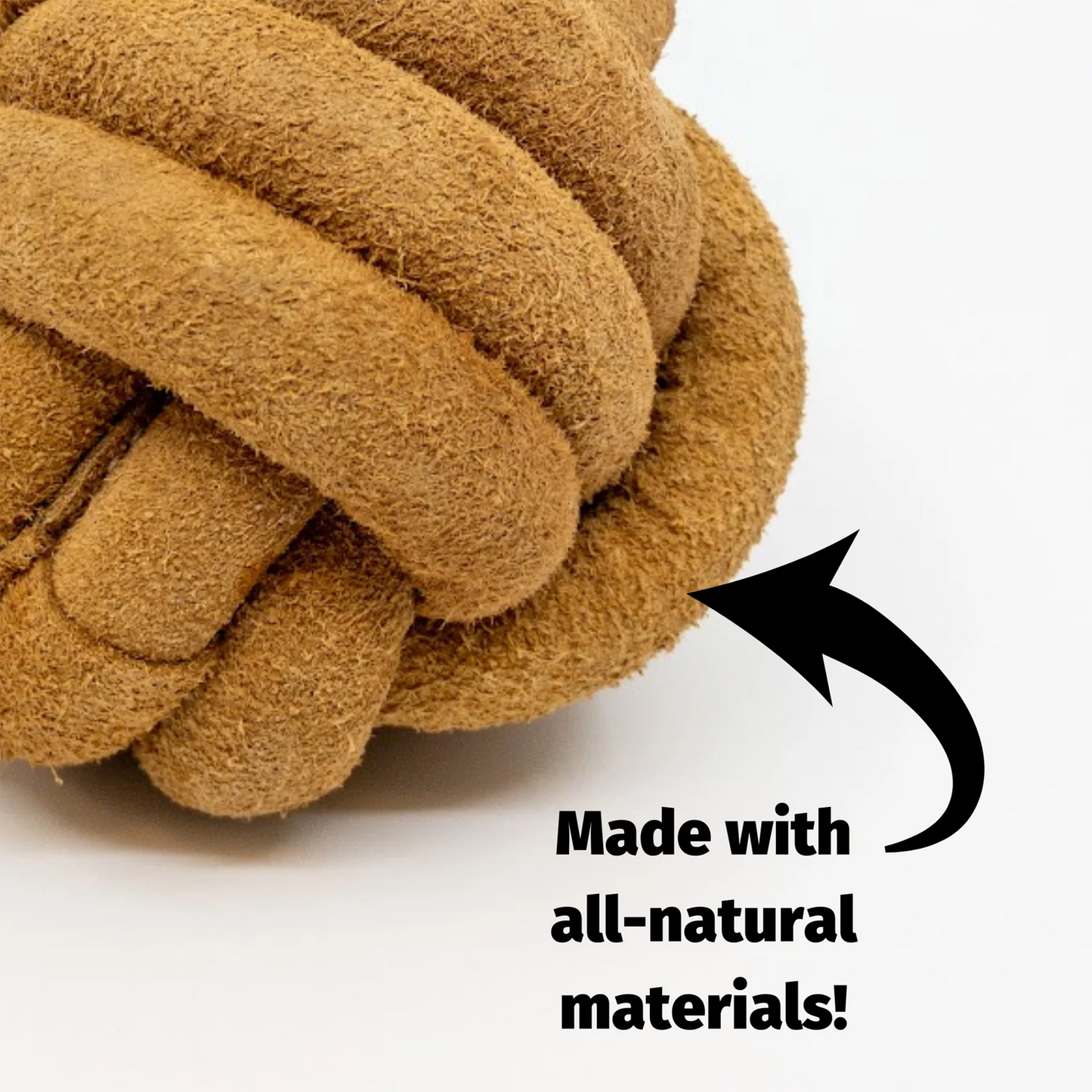 Huggle-Hide® Natural Leather Ball Dog Toy