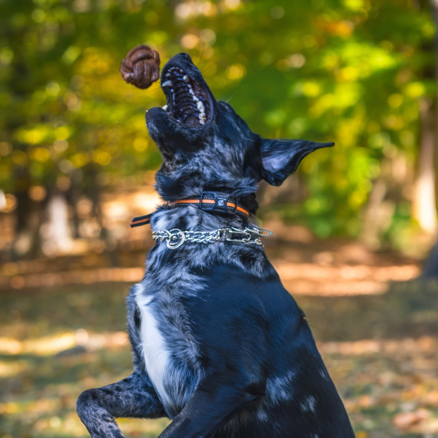 Huggle-Hide® Natural Leather Ball Dog Toy