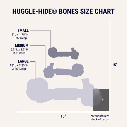 Huggle-Hide® Natural Leather Bone Dog Toy