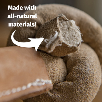 Huggle-Hide® Natural Leather Bone Dog Toy