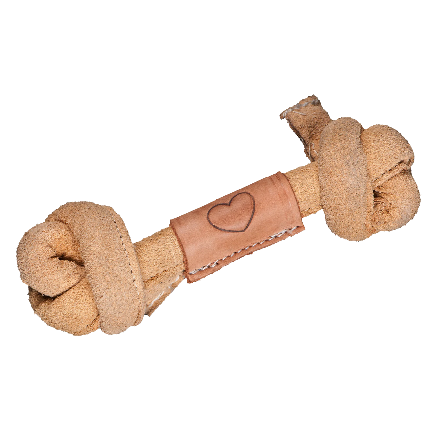 Huggle-Hide® Natural Leather Bone Dog Toy