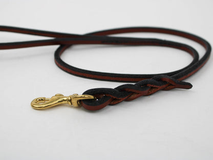 English Bridle Leather Braided Snap Lead (6')