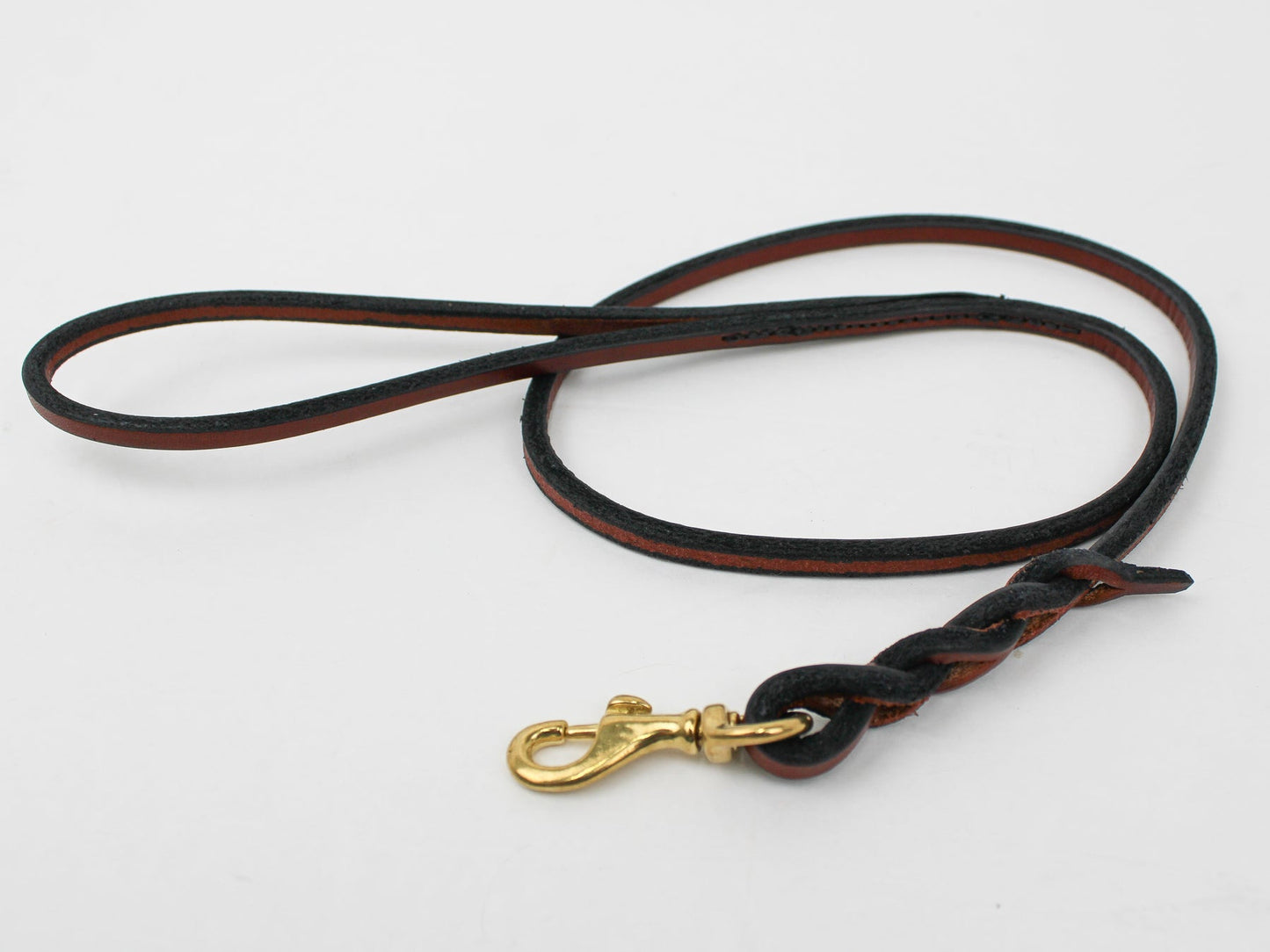 English Bridle Leather Braided Snap Lead (6')