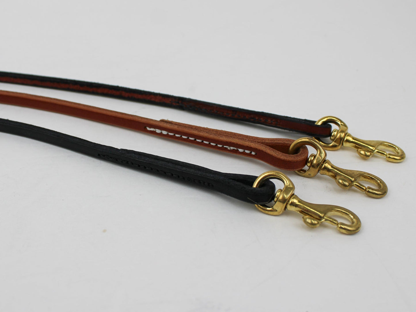 English Bridle Leather Stitched Snap Leash (6')
