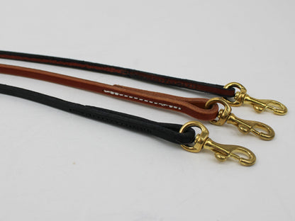 English Bridle Leather Stitched Snap Leash (6')
