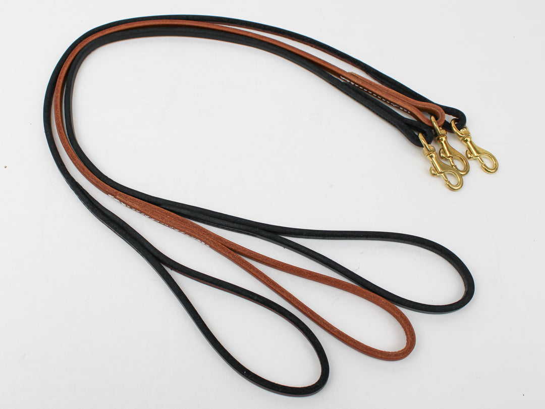 English Bridle Leather Stitched Snap Leash (6')
