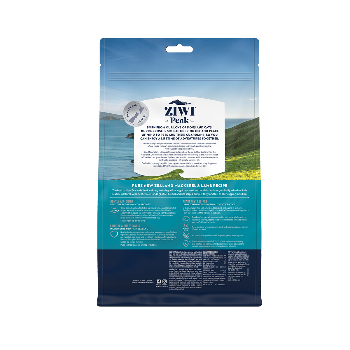 Ziwi Peak Mackerel & Lamb Air Dried Dog Food