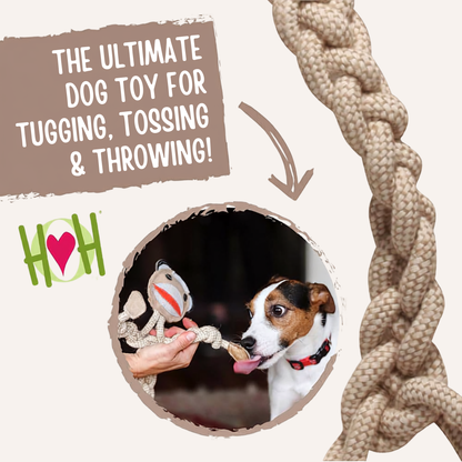 Stuey Sock Monkey Natural Rope Knottie® Dog Toy