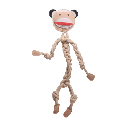 Stuey Sock Monkey Natural Rope Knottie® Dog Toy