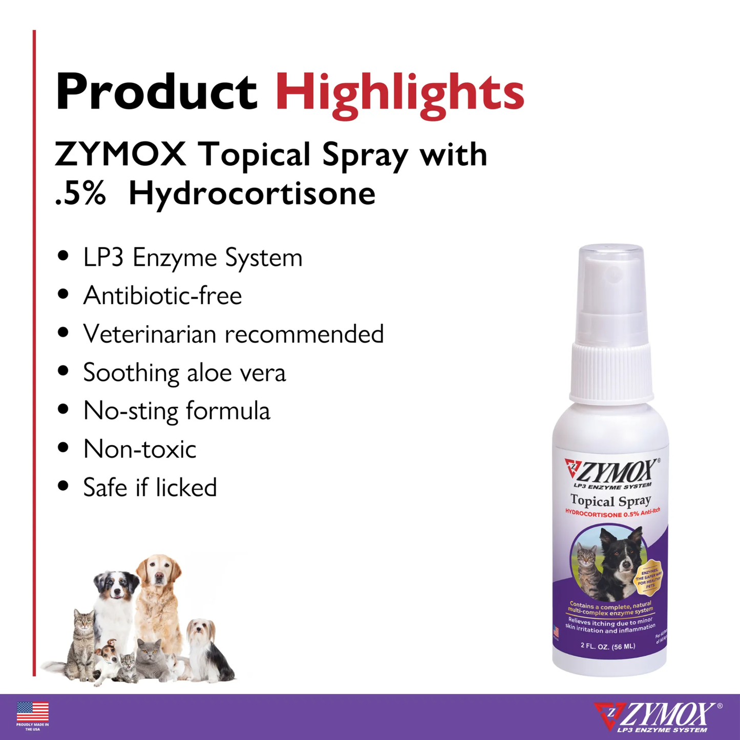 Zymox Topical Spray with Hydrocortisone