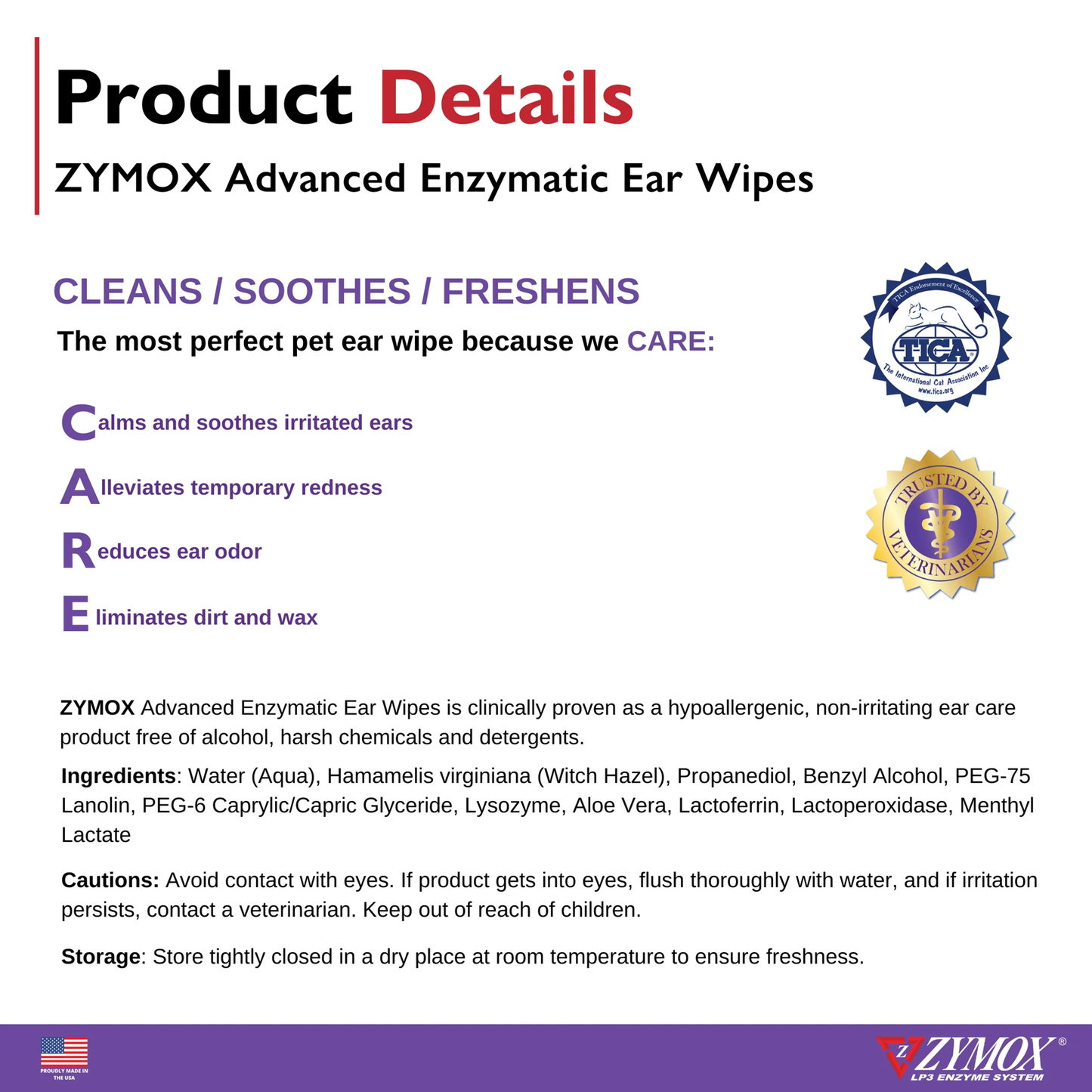 Zymox Advanced Enzymatic Ear Wipes